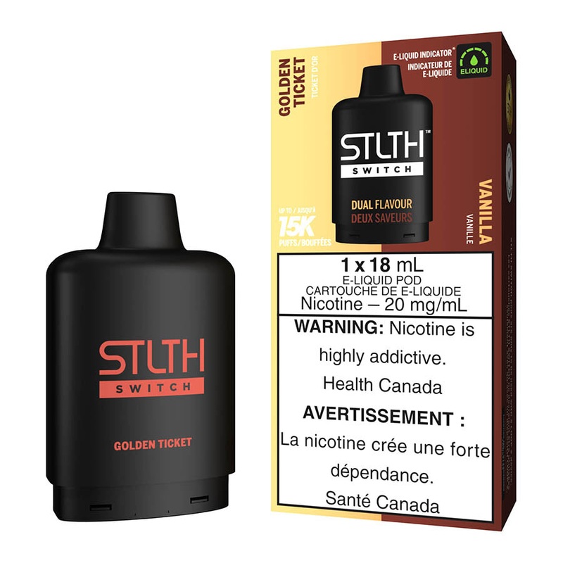 STLTH Switch E-Liquid Pod Pack – Golden Ticket And Vanilla