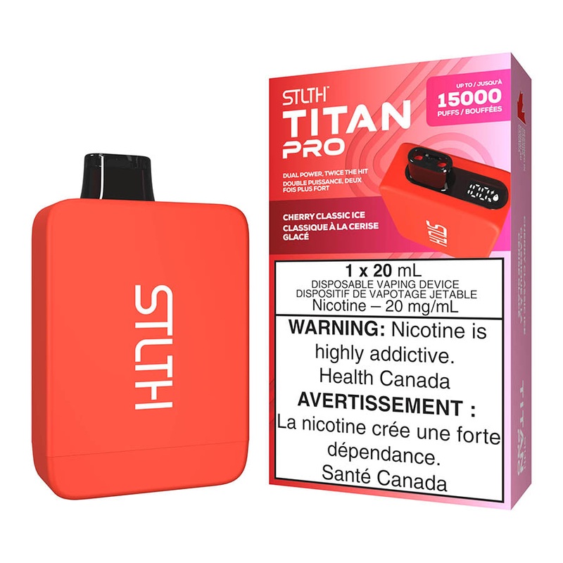 STLTH Titan Pro Disposable Vape Device – Cherry Classic Ice