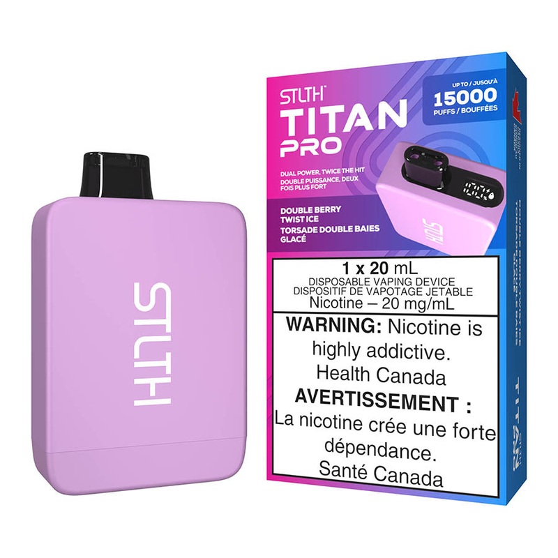 STLTH Titan Pro Disposable Vape Device – Double Berry Twist Ice