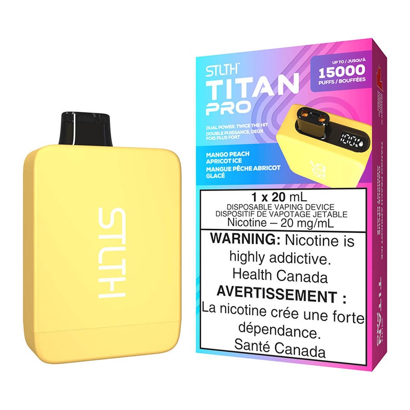 STLTH Titan Pro Disposable Vape Device – Mango Peach Apricot Ice