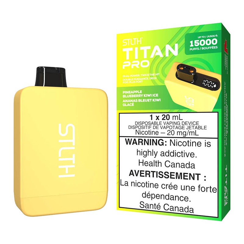 STLTH Titan Pro Disposable Vape Device – Pineapple Blueberry Kiwi Ice