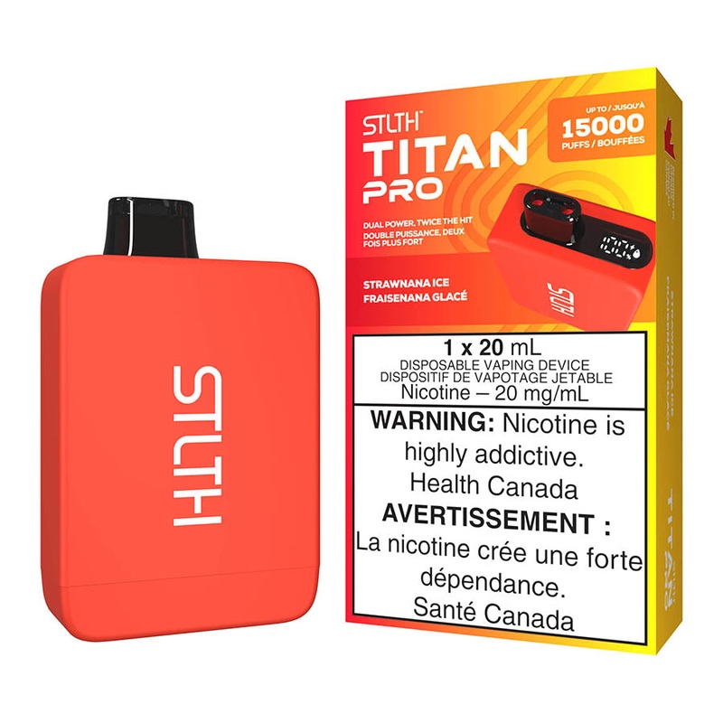 STLTH Titan Pro Disposable Vape Device – Strawnana Ice