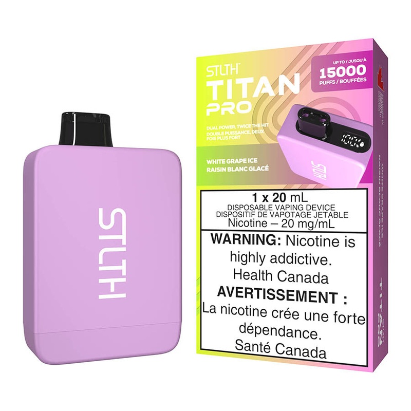 STLTH Titan Pro Disposable Vape Device – White Grape Ice