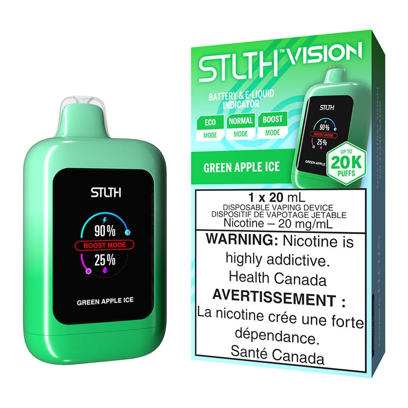 STLTH Vision Disposable Vape Device – Green Apple Ice