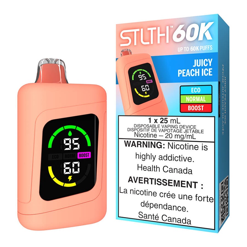 STLTH 60K Disposable Vape Device – Juicy Peach Ice