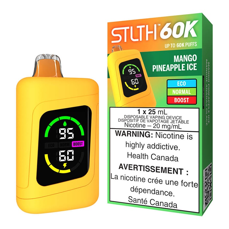STLTH 60K Disposable Vape Device – Mango Pineapple Ice