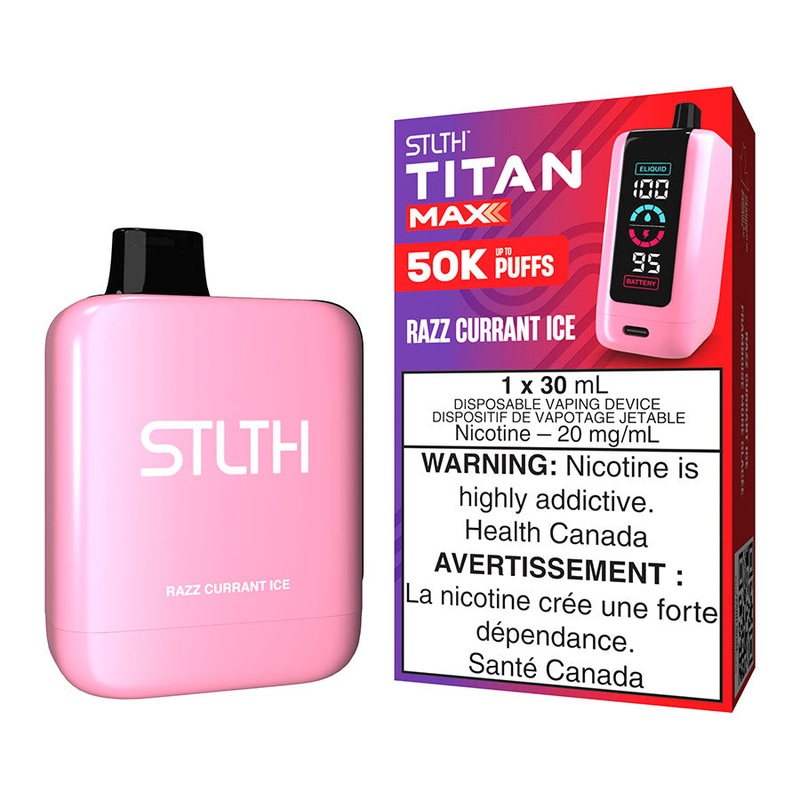 STLTH Titan Max Disposable Vape Device – Razz Currant Ice