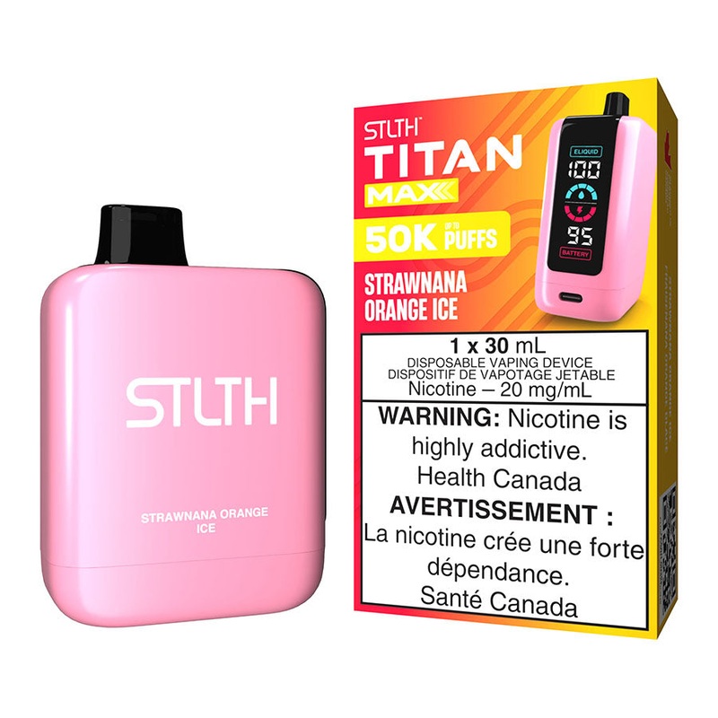 STLTH Titan Max Disposable Vape Device – Strawnana Orange Ice