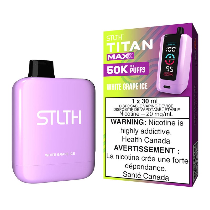 STLTH Titan Max Disposable Vape Device – White Grape Ice