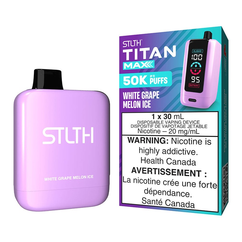 STLTH Titan Max Disposable Vape Device – White Grape Melon Ice