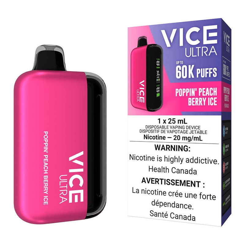 Vice Ultra Disposable Vape Device – Poppin’ Peach Berry Ice