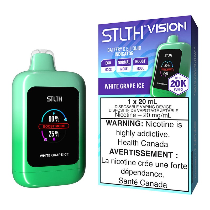 STLTH Vision Disposable Vape Device – White Grape Ice