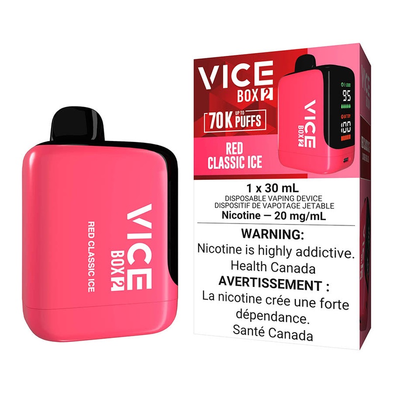 Vice Box 2 Disposable Vape Device – Red Classic Ice