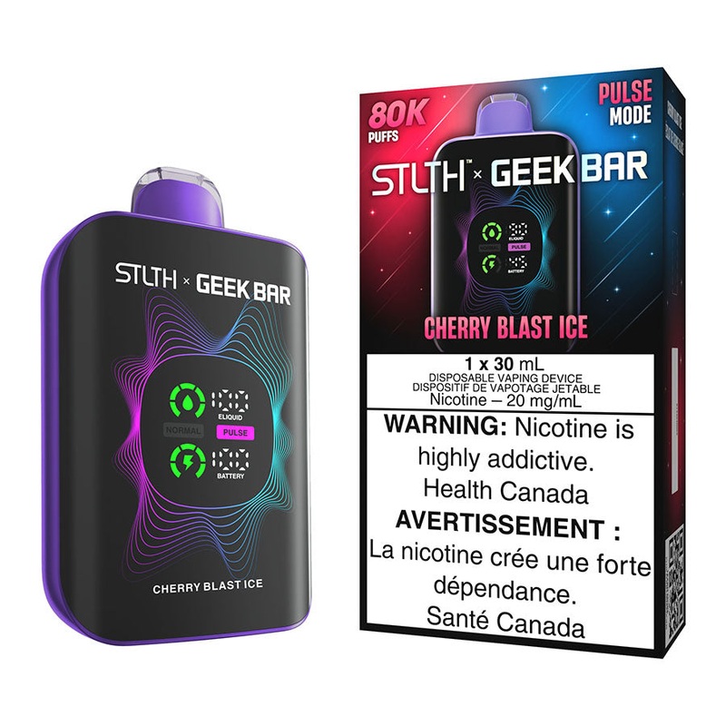 STLTH X Geek Bar Disposable Vape Device – Cherry Blast Ice