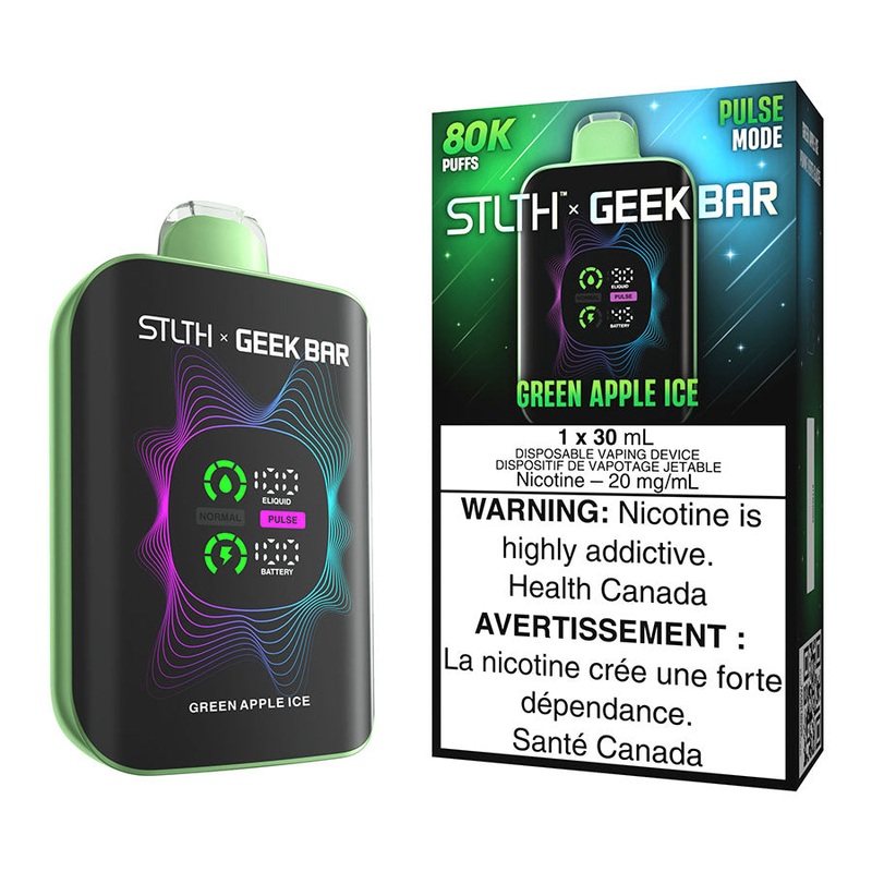 STLTH X Geek Bar Disposable Vape Device – Green Apple Ice