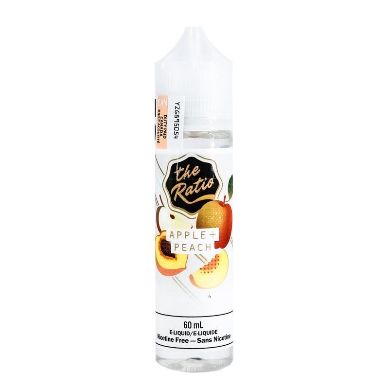 The Ratio | Apple+Peach|60 mL|30 mL SALT|30 mL BOLD|0MG|3MG|6MG|10MG|15MG|20MG