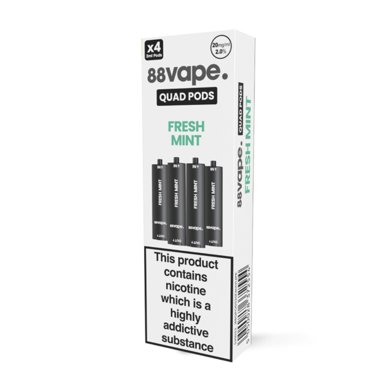 88Vape Quad Fresh Mint Pods (x4)