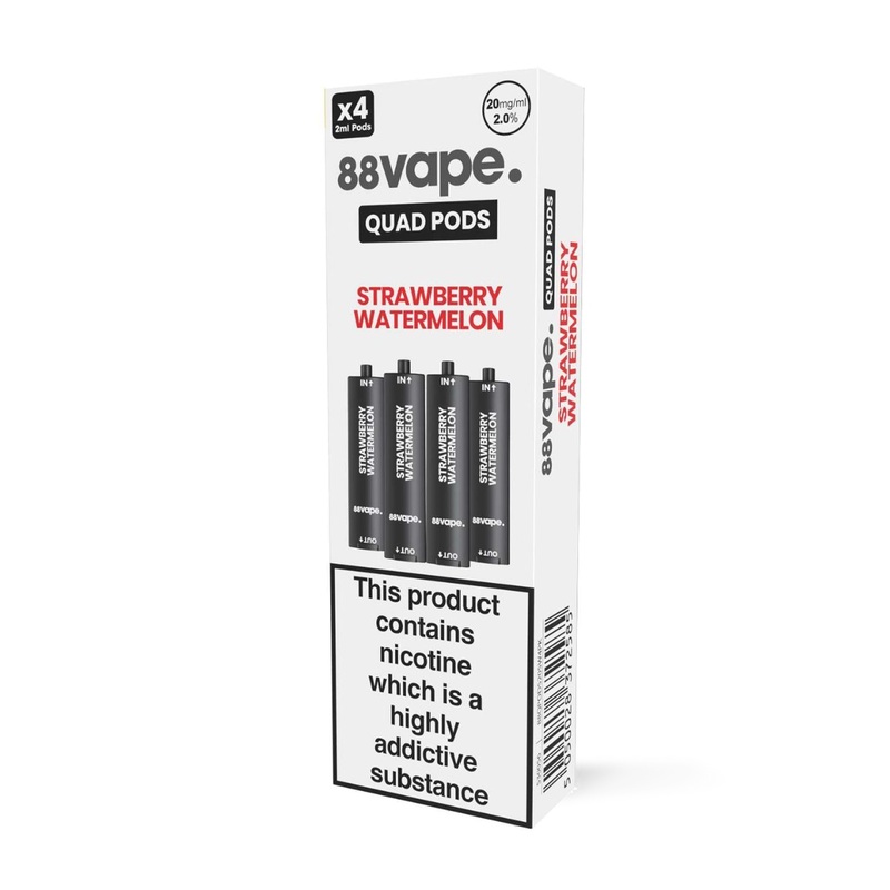 88Vape Quad Strawberry Watermelon Pods (x4)