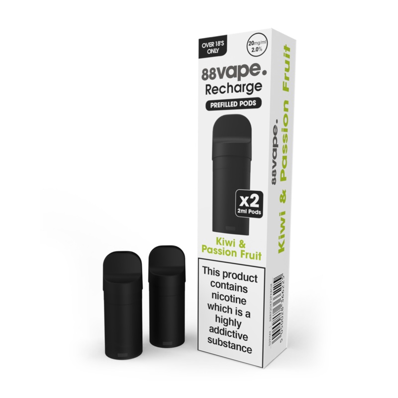 88Vape Recharge Kiwi Passion Fruit Pods (x2)