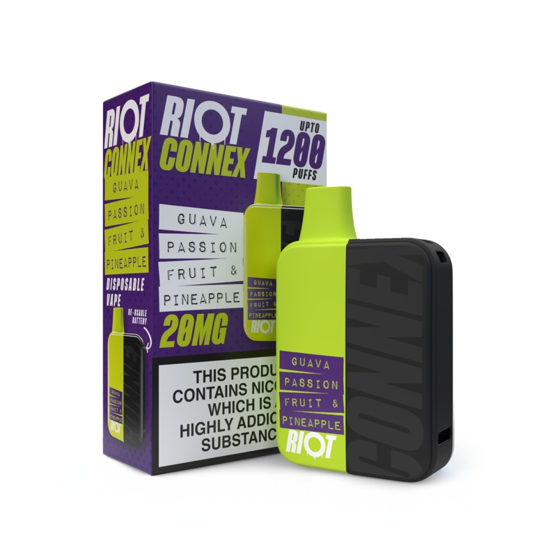 Riot Connex Pod Kit|Guava Passionfruit & Pineapple|Strawberry Blueberry Ice|Watermelon Ice|Pineapple Ice|20mg
