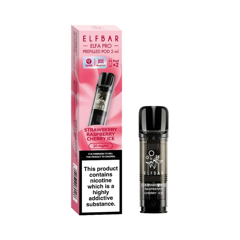 Strawberry Raspberry Cherry Ice Elf Bar Elfa Pro Pods (x2)