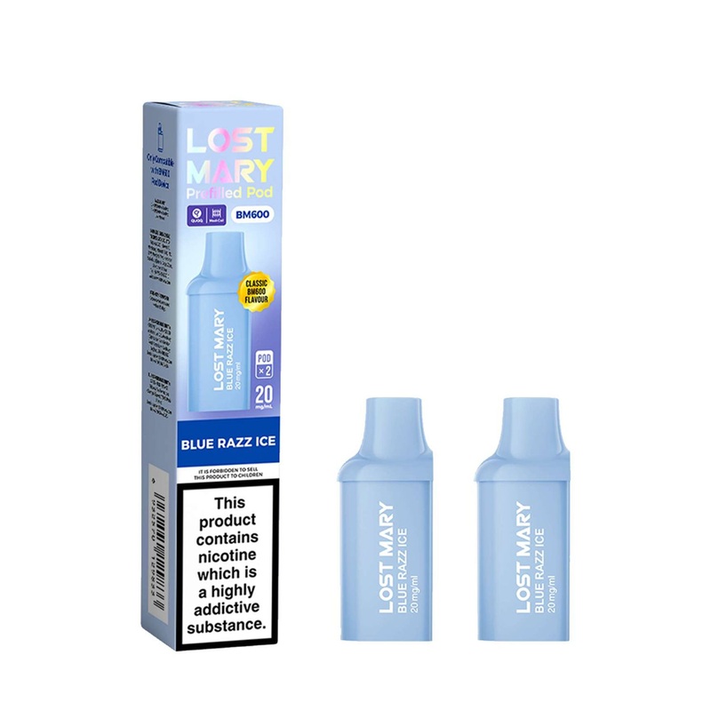 Blue Razz Ice Lost Mary BM600 Pods (x2)