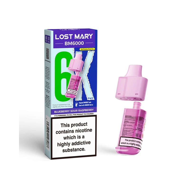 Blueberry Sour Raspberry Lost Mary BM6000 Refill Pod