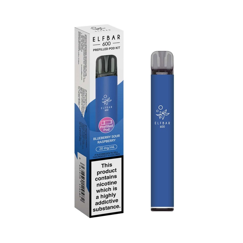 Elf Bar 600 Pod Kit|Banana Ice|Blue Razz Lemonade|Blueberry|Blueberry Sour Raspberry|Cherry Cola|Cherry Ice|Grape|Kiwi Passionfruit Guava|Pink Lemonade|Strawberry Ice|Strawberry Kiwi|Strawberry Raspberry Cherry Ice|Watermelon
