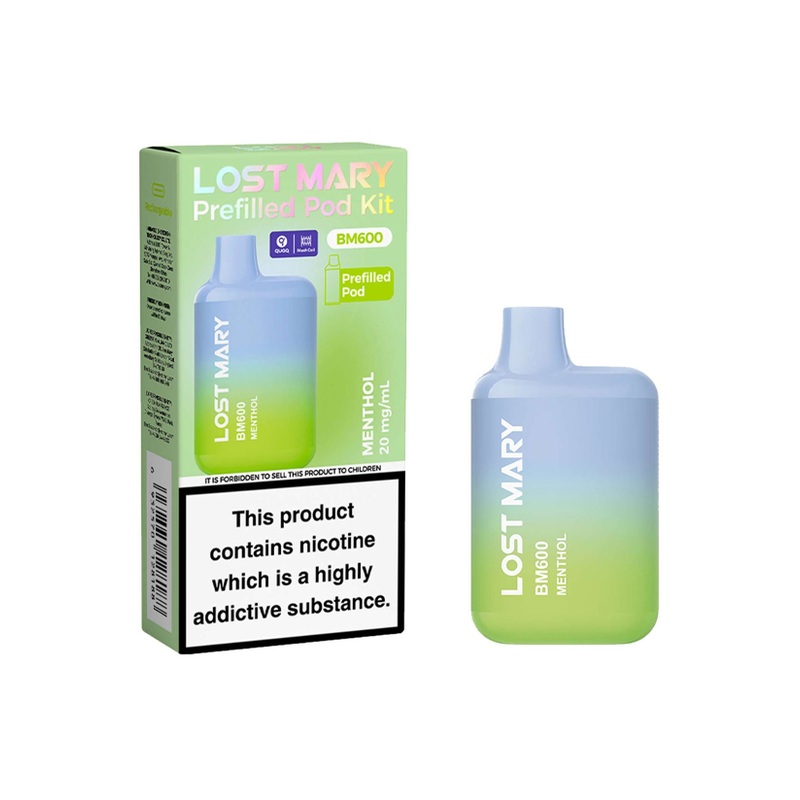 Lost Mary BM600 Pod Kit|Blue Razz Ice|Blueberry|Blueberry Sour Raspberry|Cherry Ice|Double Apple|Grape|Lemon Lime|Menthol|Peach Ice|Pineapple Ice|Pink Lemonade|Strawberry Ice|Strawberry Kiwi|Triple Mango|Triple Melon|Watermelon Ice