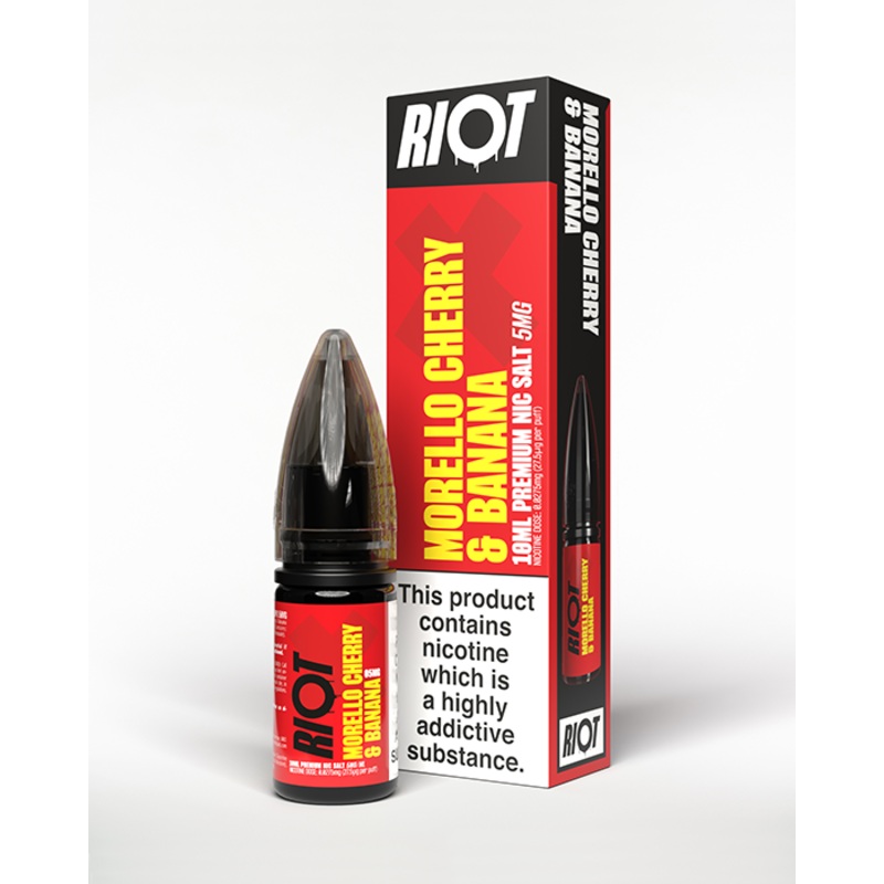 Morello Cherry & Banana Nic Salt E-Liquid – Riot X