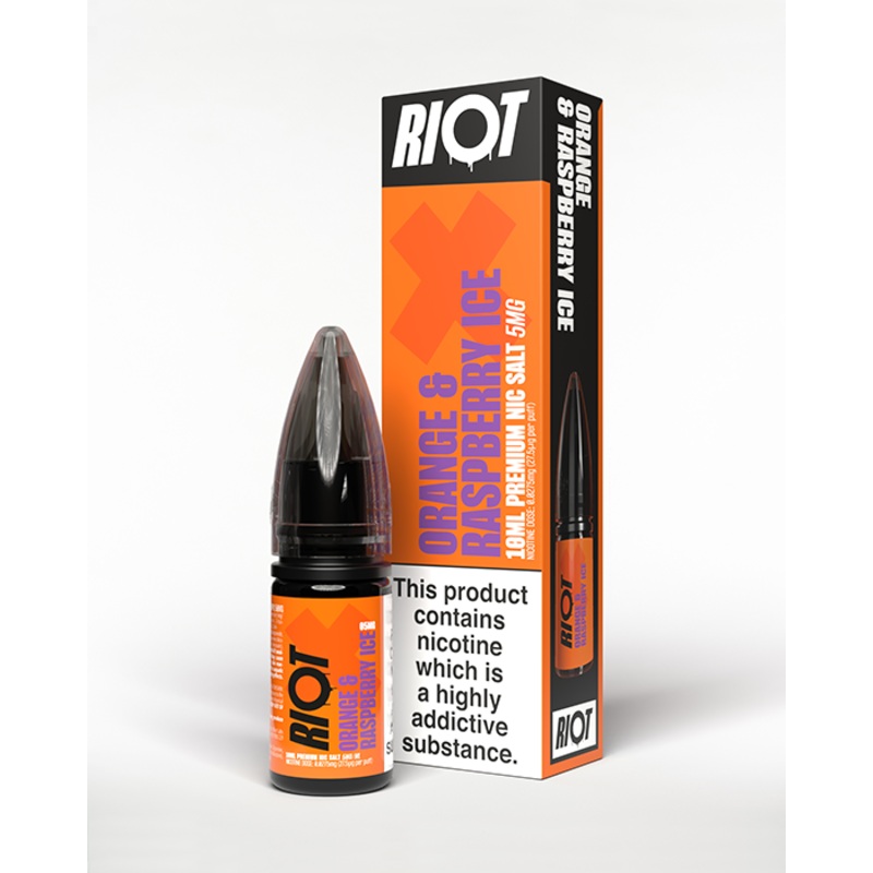 Orange & Raspberry Ice Nic Salt E-Liquid – Riot X