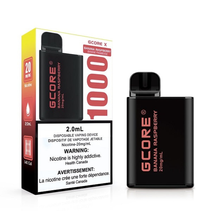 Gcore X 1000, 2ml Disposable – Banana Raspberry