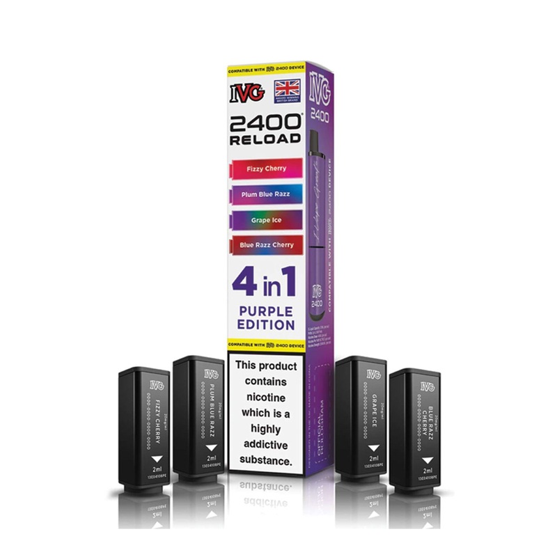 Purple Edition IVG 2400 Reload Refill Pods (x4)
