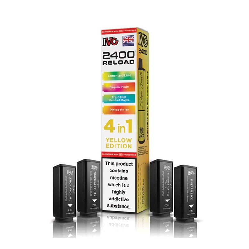Yellow Edition IVG 2400 Reload Refill Pods (x4)