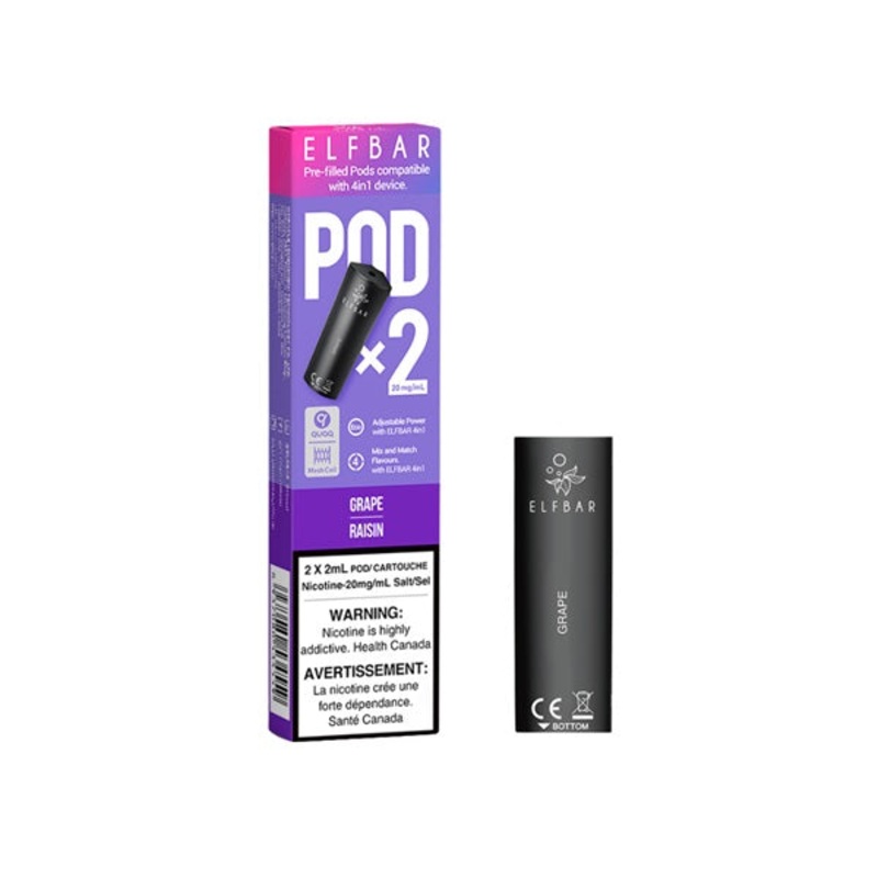 Elfbar 4in1 Pods – Grape|20mg (2x 2ml)