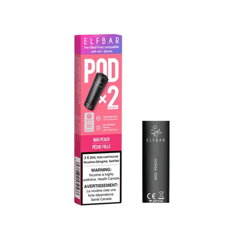 Elfbar 4in1 Pods – Mad Peach|20mg (2x 2ml)