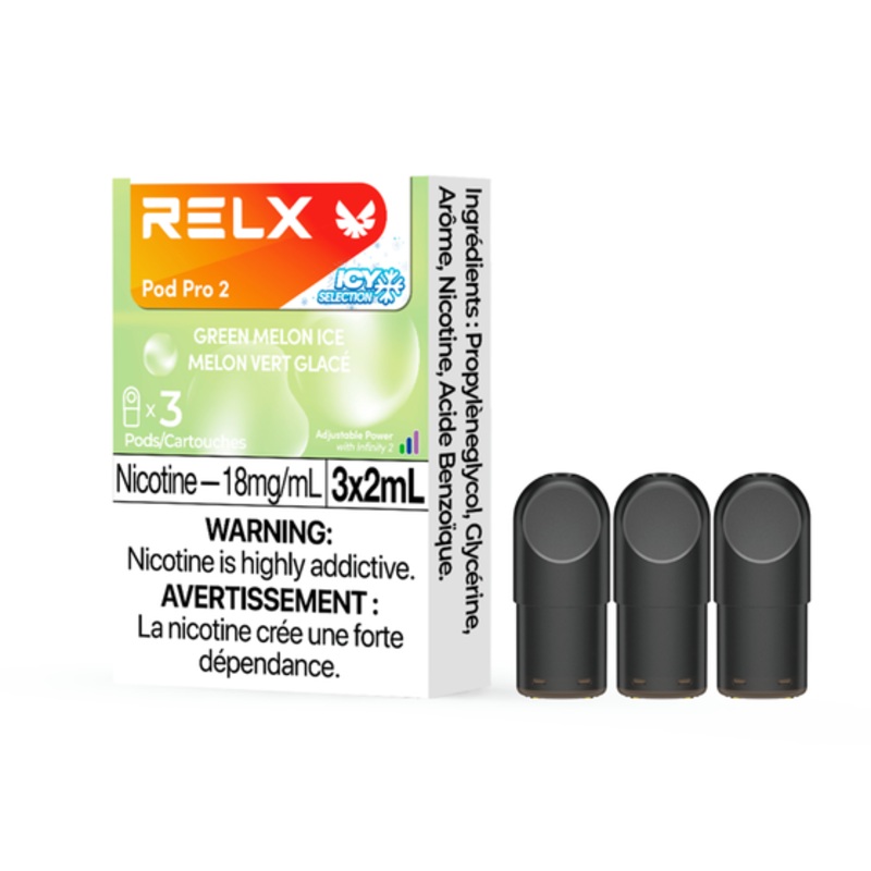 RELX Pod Pro 2: Green Melon|18mg (3 x 2ml)