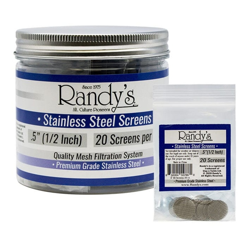 BONG/PIPE SCREENS|Randy’s 0.5 Inch Stainless Steel Screens|Daisy Style Glass Pipe Screens
