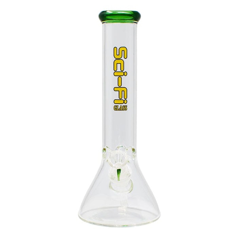 SCI FI GLASS BONG|Green 12 inches