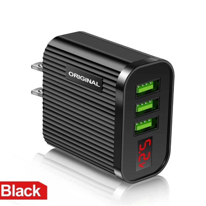USB TYPE C 3 BAY CHARGER|Black