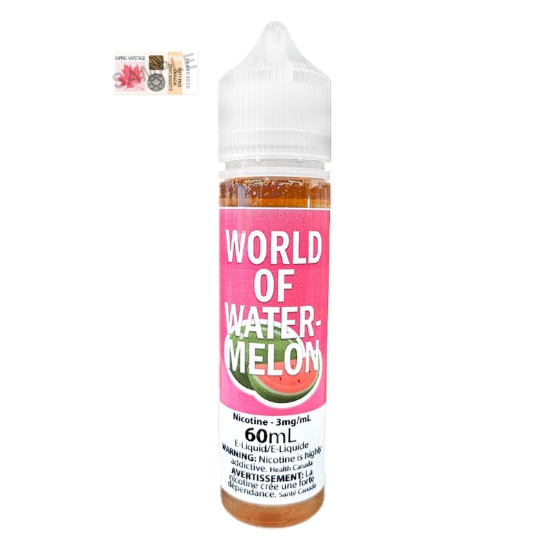 World of Watermelon eLiquid|30mL|60mL|120mL|250mL|500mL|1000mL|0|3|6|12|18|60:40:00|30:70