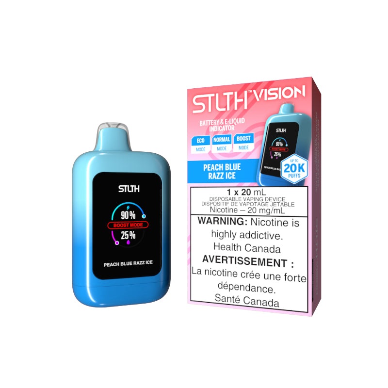 STLTH Vision Disposable Vape – Peach Blue Razz Ice (MB EXCISED)