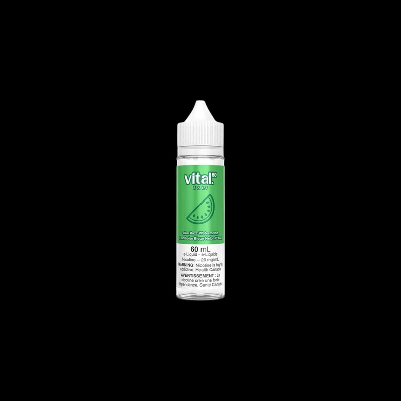 VITAL Salt 60 mL|Blue Razz Watermelon|Flavourless|Smooth Tobacco|Strawberry Orange Mango|20MG|12MG