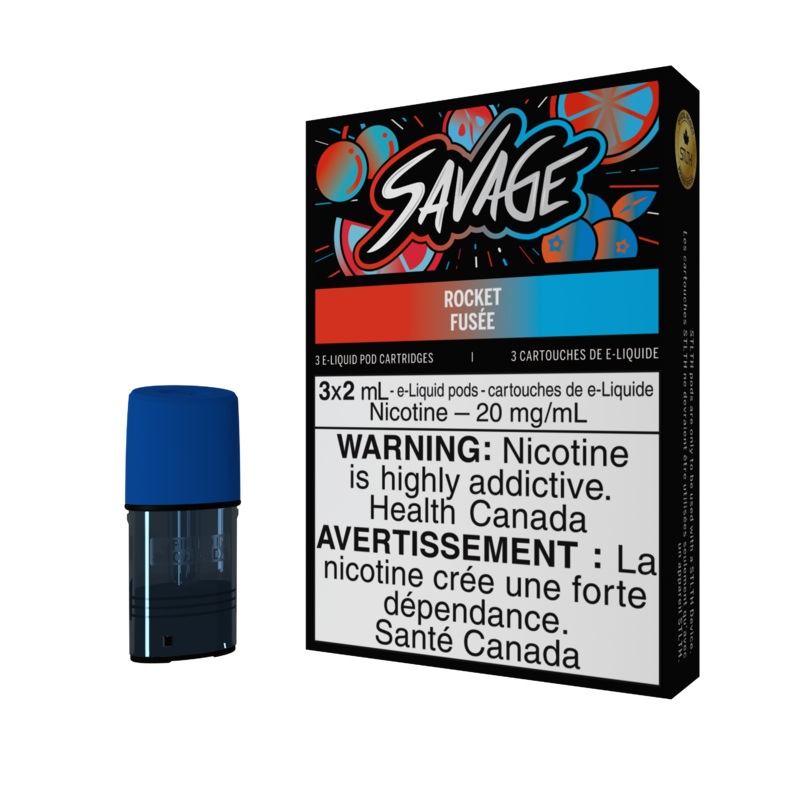 SAVAGE Pod Pack – Rocket|20 mg/mL (wholeseller) – Excise ON|20 mg/mL (wholeseller) – Excise AB|20 mg/mL – ON|20 mg/mL – AB