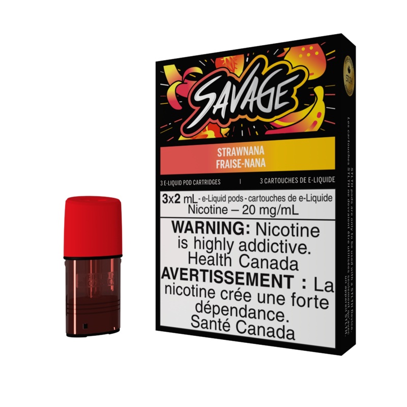 SAVAGE Pod Pack – Strawnana|20 mg/mL (wholeseller) – Excise ON|20 mg/mL – ON