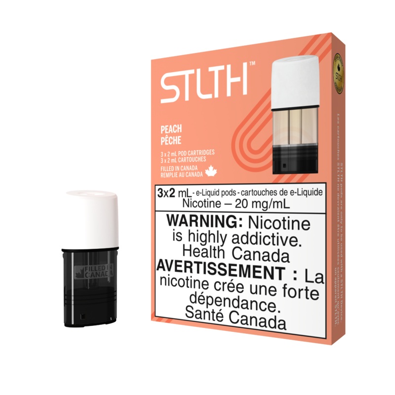 STLTH Pod Pack – Peach|20 mg/mL (wholeseller) – Excise ON|20 mg/mL (wholeseller) – Excise AB|20 mg/mL (wholeseller) – Excise FED|20 mg/mL – ON|20 mg/mL – AB|20 mg/mL – FED