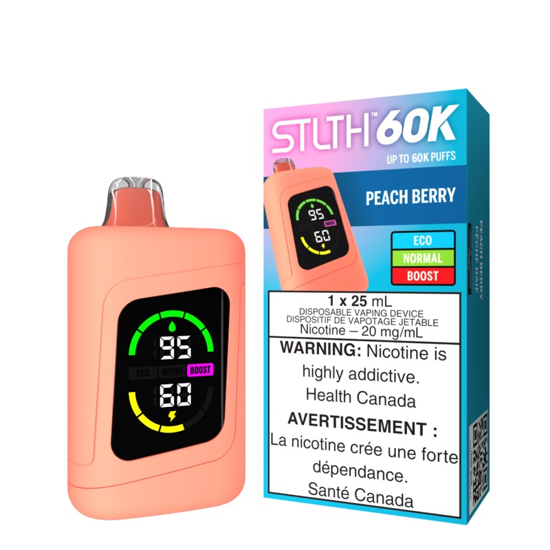 STLTH 60K – Peach Berry|20 mg/mL (wholeseller) – Excise ON|20 mg/mL (wholeseller) – Excise AB|20 mg/mL (wholeseller) – Excise MB|20 mg/mL (wholeseller) – Excise FED|20 mg/mL – ON|20 mg/mL – AB|20 mg/mL – MB|20 mg/mL – FED