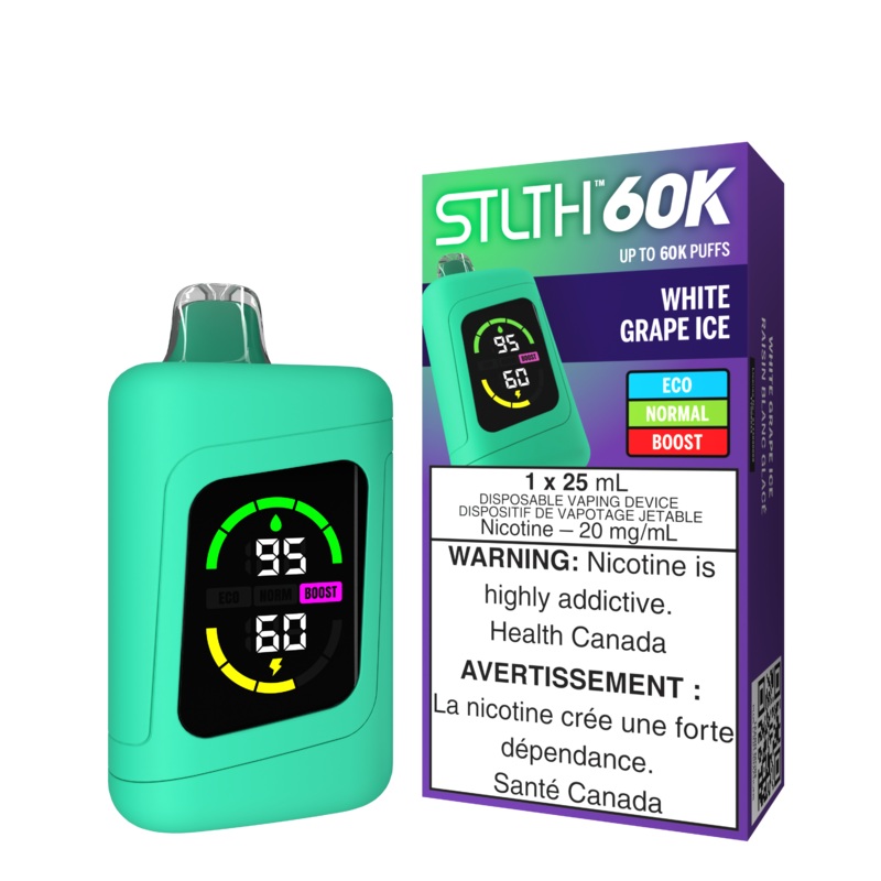 STLTH 60K – White Grape Ice|20 mg/mL (wholeseller) – Excise ON|20 mg/mL (wholeseller) – Excise AB|20 mg/mL (wholeseller) – Excise MB|20 mg/mL (wholeseller) – Excise FED|20 mg/mL – ON|20 mg/mL – AB|20 mg/mL – MB|20 mg/mL – FED