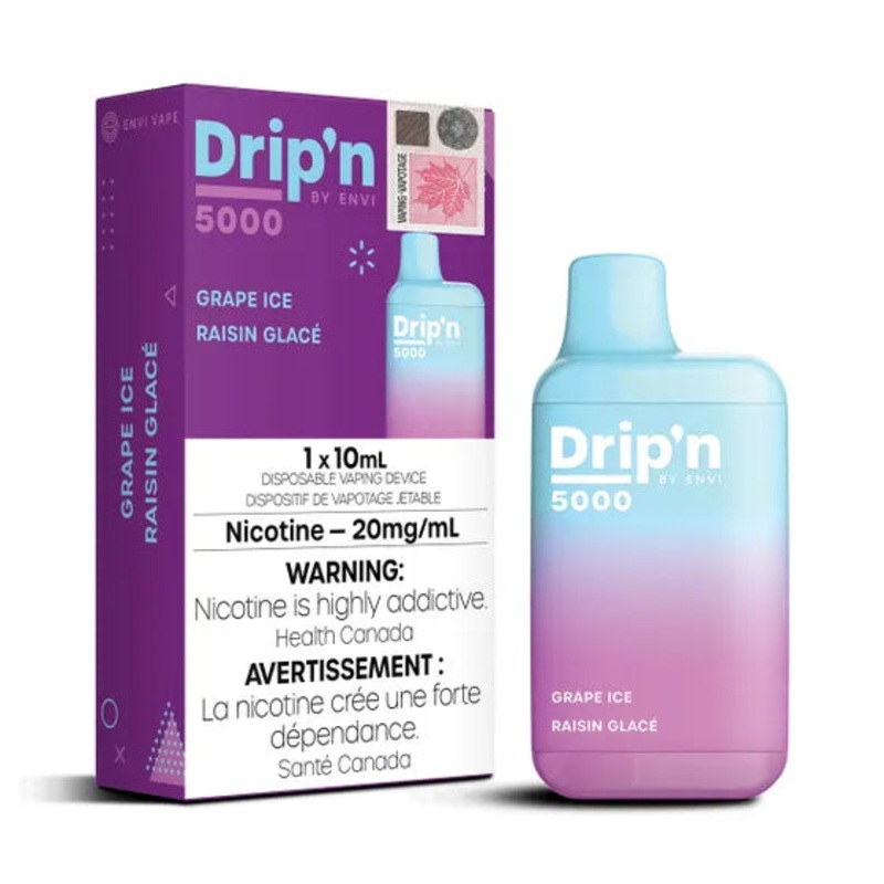 Drip’n by Envi 5000 Disposable – Grape Ice 20MG