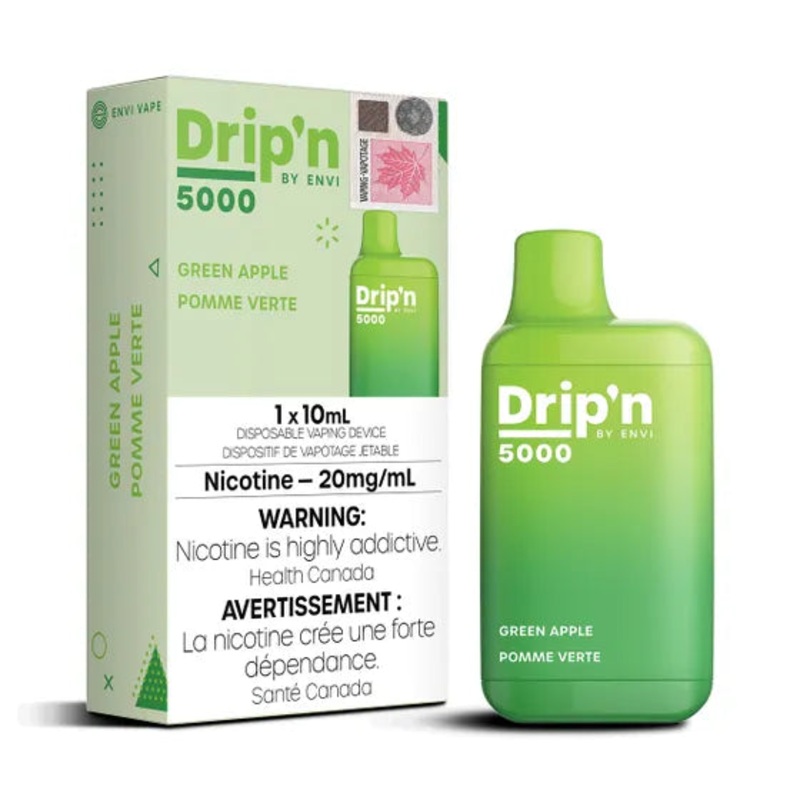 Drip’n by Envi 5000 Disposable – Green Apple 20MG